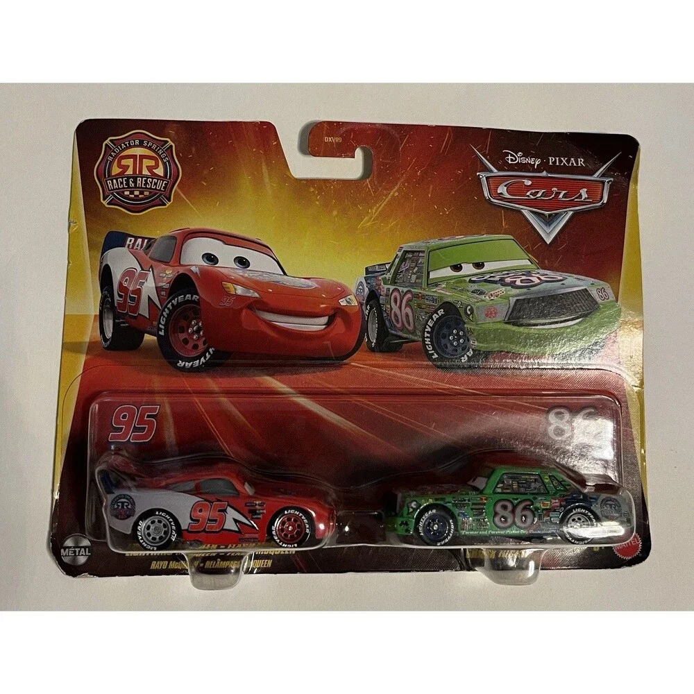 Disney Pixar Cars Radiator Springs Race & Rescue Lightning Mcqueen & Chick Hicks